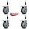 Service Caster 5'' Thermoplastic Rubber Swivel 7/8'' Expanding Stem Caster Set Total Lock Brake, 4PK SCC-EXTTL20S514-TPRB-78-4 - alternate 2